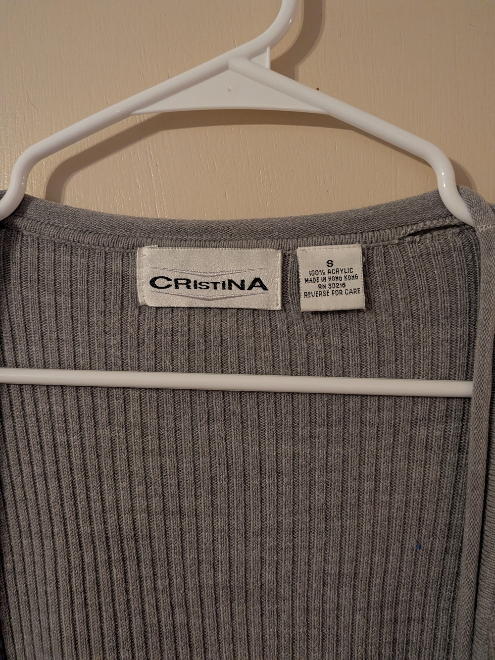 Christina Light Gray Ribbed Open-Front Cardigan - Picture 2 of 3